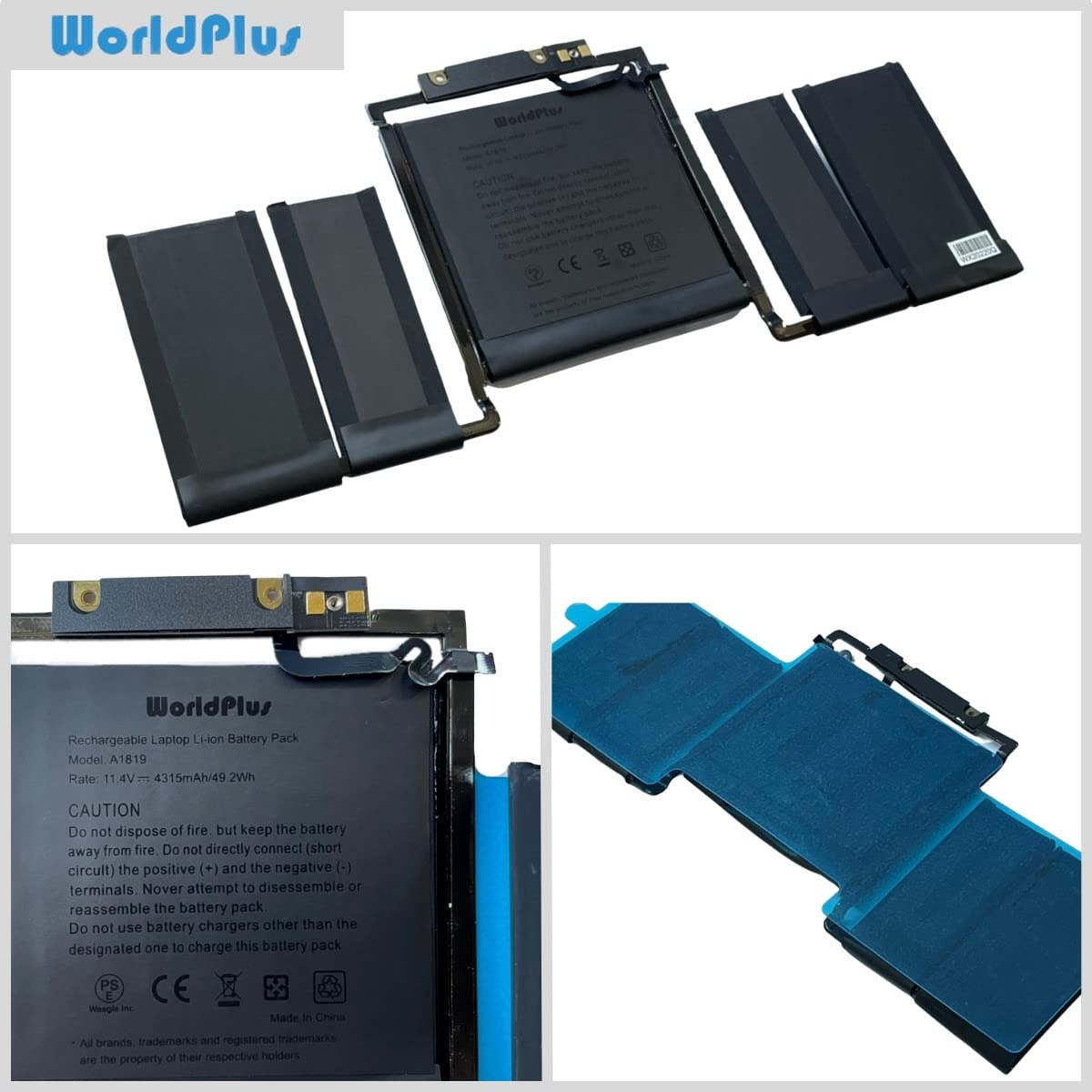 WorldPlus 交換バッテリー A1819 MacBook Pro 13インチ 2016 2017 (A1706) 対応