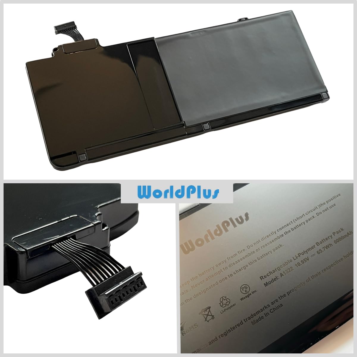 World Plus バッテリー Apple MacBook Pro 13インチ A1322 A1278 交換バッテリー 2009 2010 2011 2012 対応