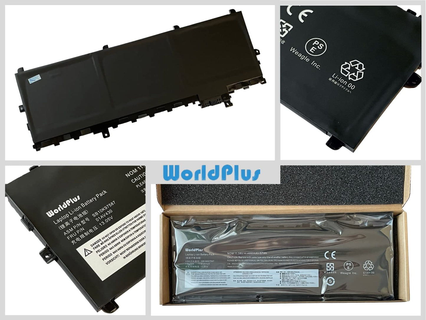 WorldPlus Lenovo 互換バッテリー X1 Carbon 第5~6世代(2017-2018) 対応 01AV430 01AV494