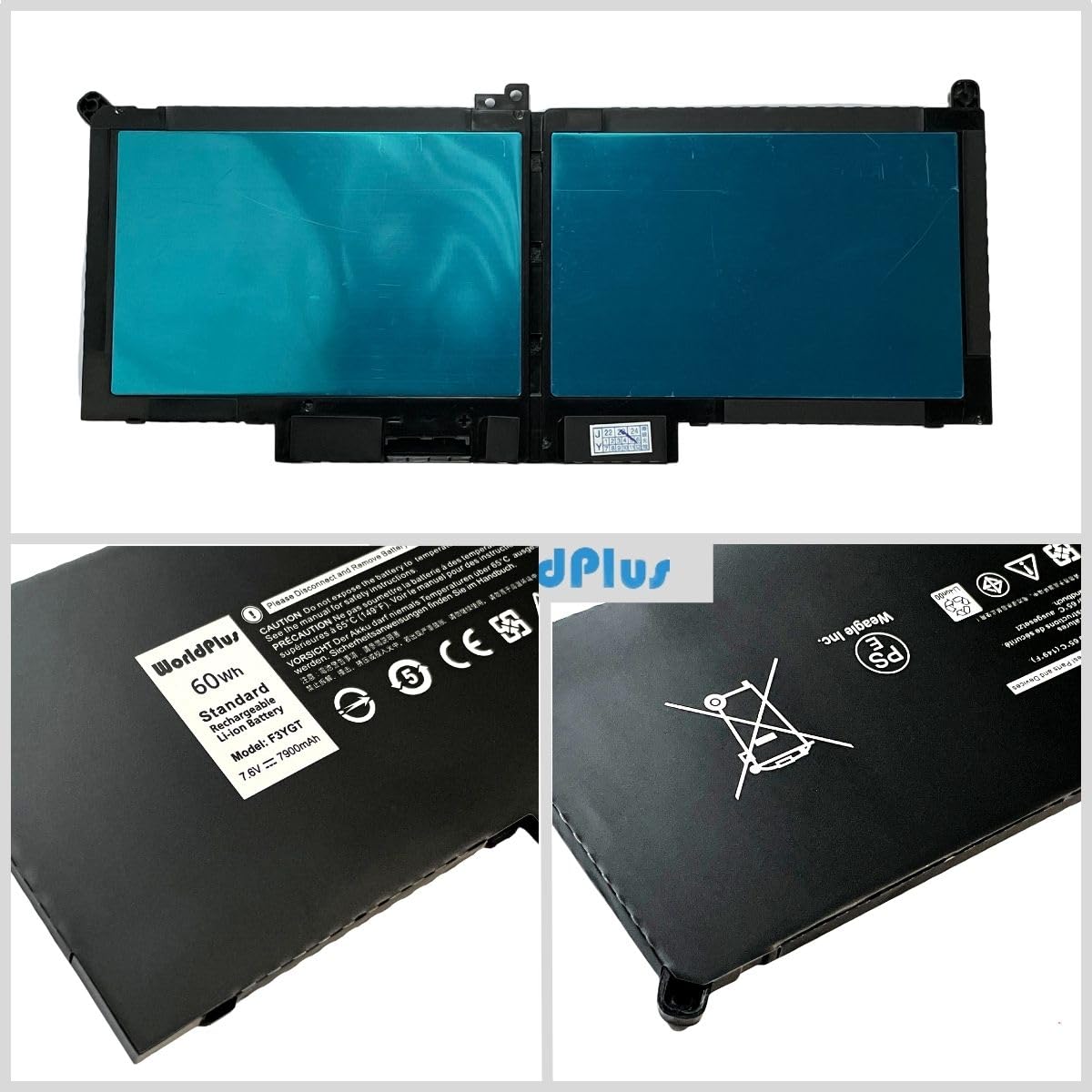 WorldPlus F3YGT バッテリー Dell Latitude 7000 7280 7290 7380 7390 7480 7490 E7280 E7380 E7480 E7290