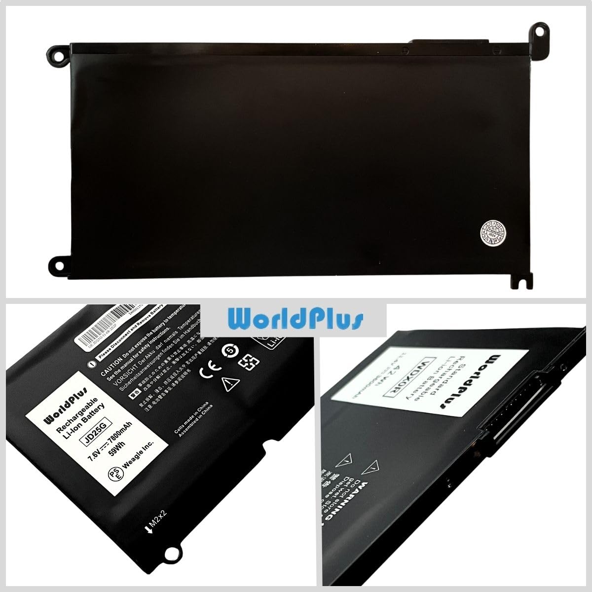 WorldPlus Dell デル Inspiron 13 14 15 17 Latitude 13 14 15 Vostro 14 15 交換バッテリー WDX0R 互換