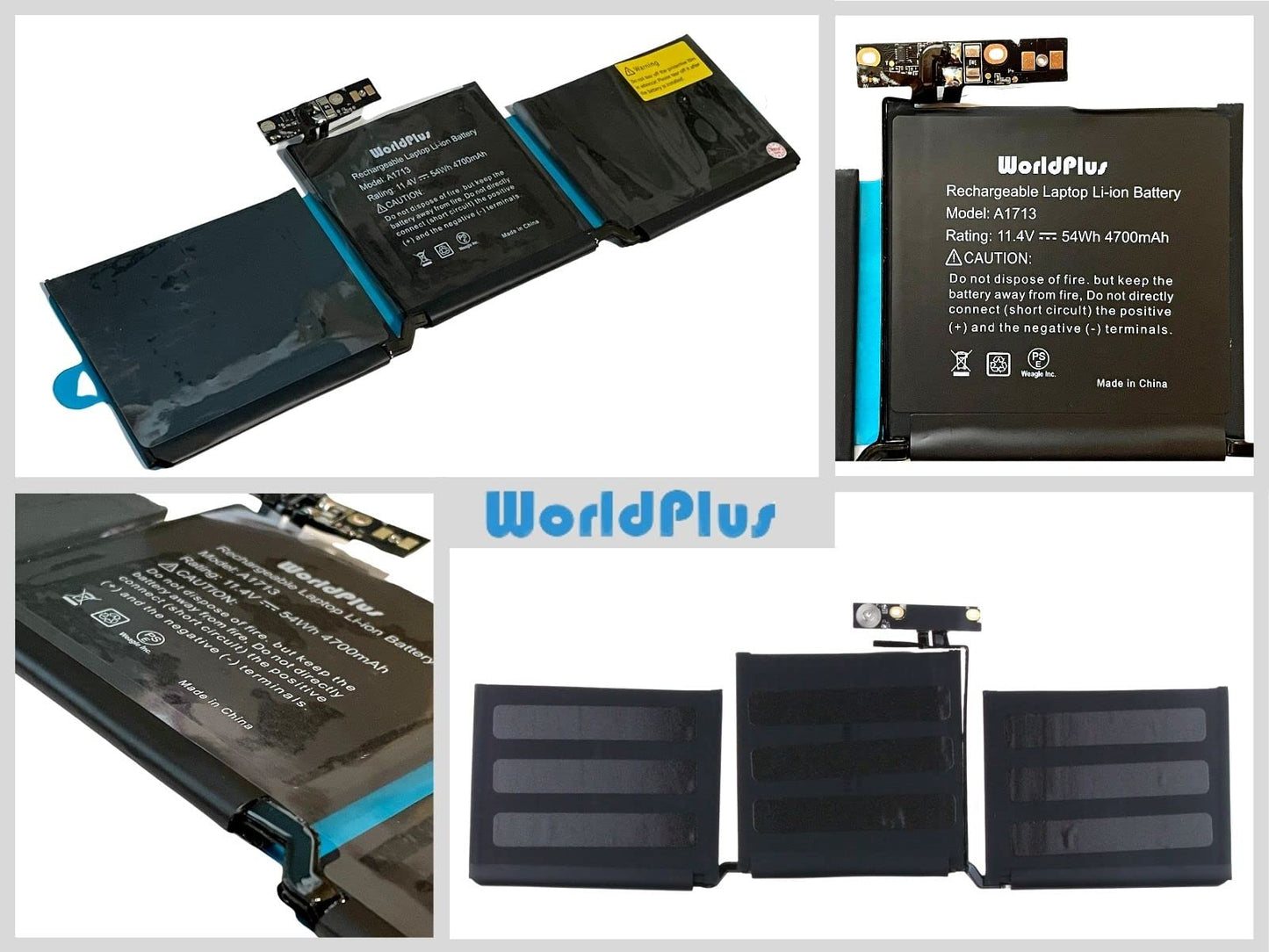 WorldPlus A1713 A2171 バッテリー MacBook Pro 13inch 2016 2017 2019 2020 2022 - A1708 A2159 A2289 A2338