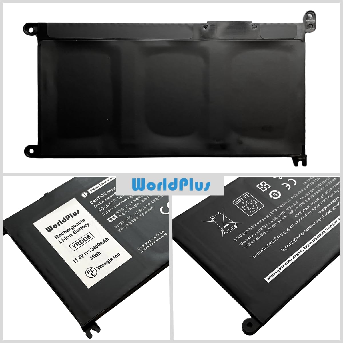 WorldPlus YRDD6 バッテリー Dell Inspiron 14 3000 5000 / 15 3000 5000 7000 / 17 3000 / 5481 5482 5485
